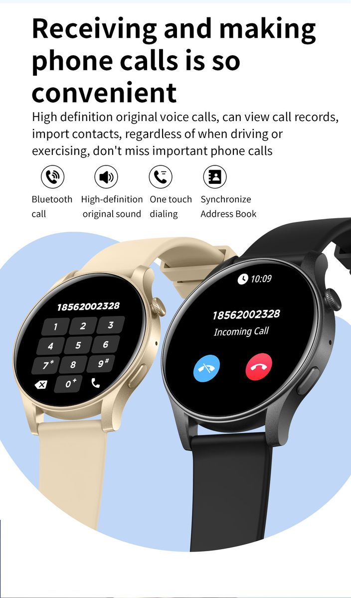 BezosMax KC88 Smart Watch Android/iPhone Fitness AI Assistant Sport Tracker