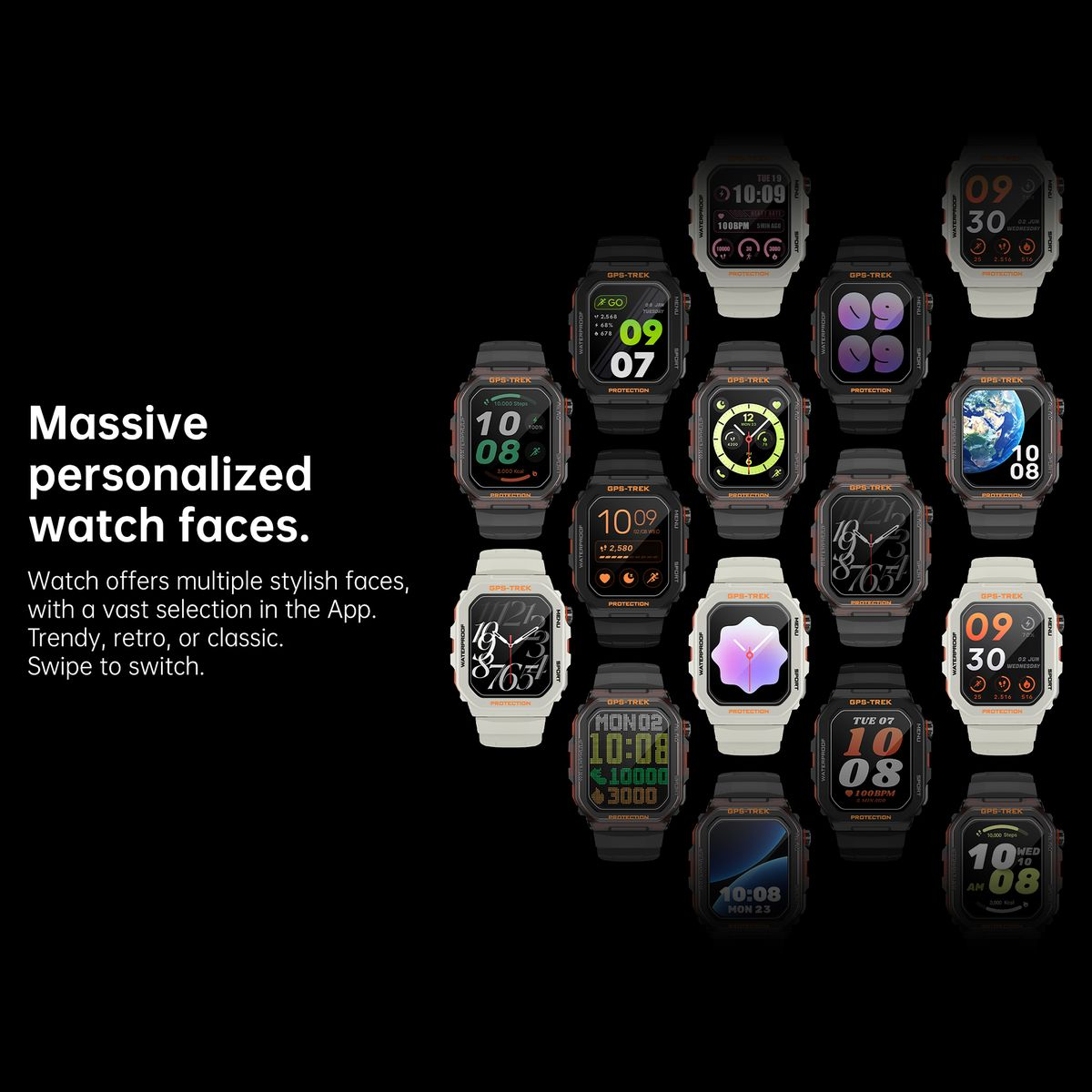 BezosMax Smart Watch Shockproof Design, Multi-Sport GPS Positioning Watch