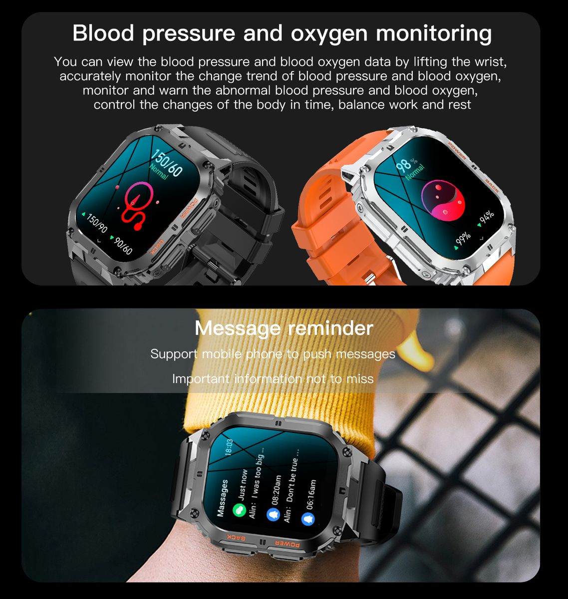 K61 Smart watch for Android iPhone