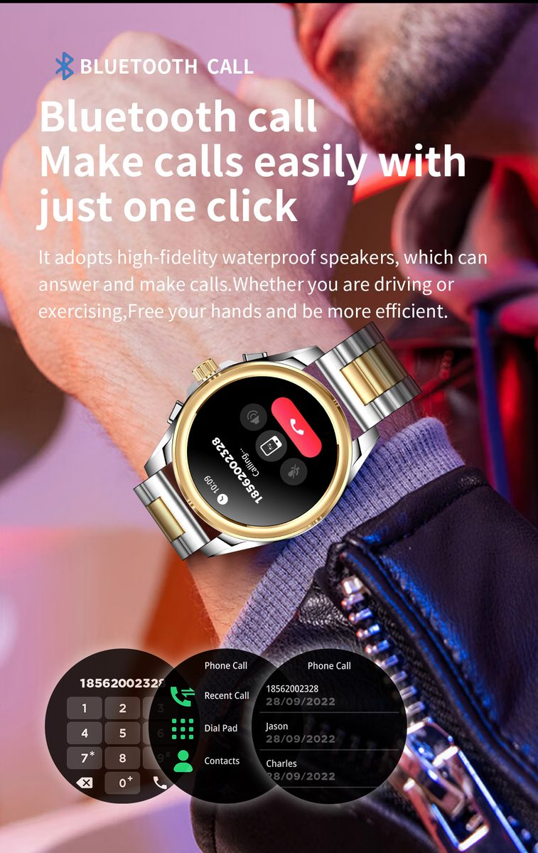 BezosMax Smart Watch Support AI Voice Assistant&Bluetooth Calling Function