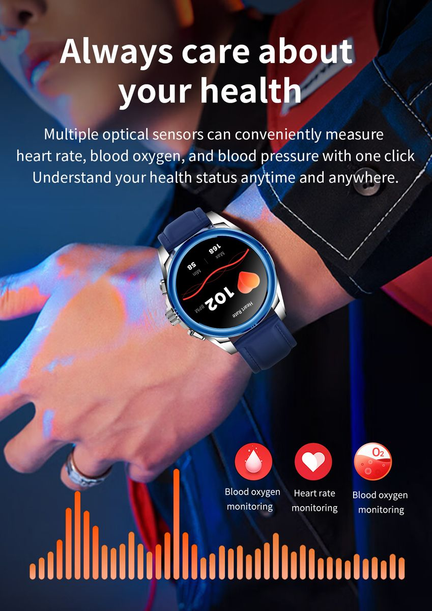 BezosMax Smart Watch Support AI Voice Assistant&Bluetooth Calling Function