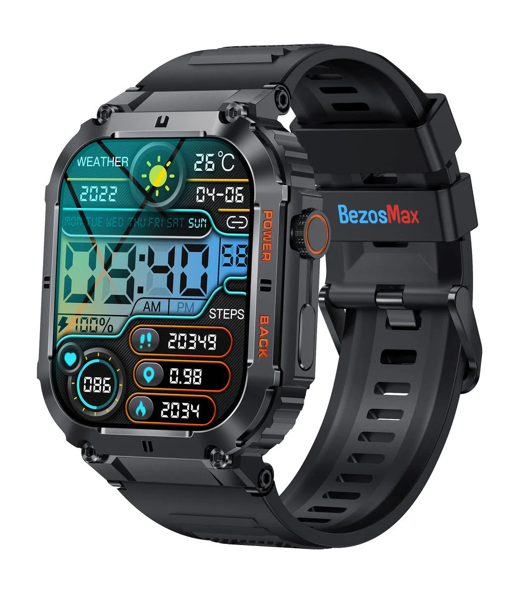 BezosMax SW01 Rugged Military Fitness Smartwatch